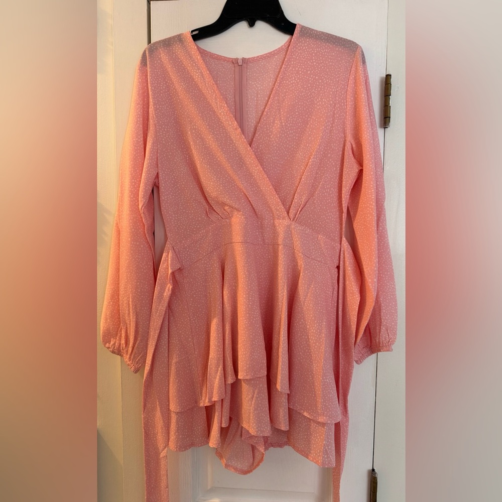 Pink Polka Dot Romper NWOT
